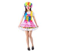 Costume de clown pour homme et femme - Tenue de spectacle de cirque avec jupe - Pour carnaval, festival, cosplay, Halloween, fête costumée