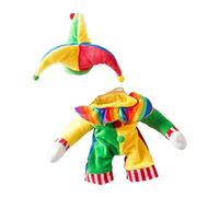 Costume de clown pour petits chiens - Costume d'Halloween pour animal domestique - Accessoires de photographie pour chat - Vêtements de vacances sur le thème des vacances - Costume de costumade