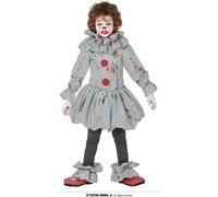 Costume de clown sanglant pour enfants gris-rouge