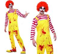Smiffys Kreepy Killer Clown Costume, Yellow & Red (Size XL)