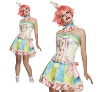 Costume De Clown Vintage Pour Femmes, Costume De Cirque, Couleurs Pastel Sexy