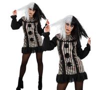 Costume De Clown Vintage Sombre Pour Femmes Halloween Taille UK 8-18