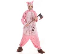Costume De Cochon Zombie Avec Maquillage D'halloween Pour Homme Multicolore