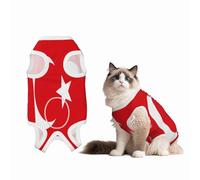 Costume de convalescence pour chiens et chats avec drapeau de la Turquie après une chirurgie, chemise de convalescence pour animal domestique