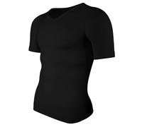 Costume de corps T-shirt de compression à manches courtes for homme, col en V, gainant, ventre plat, fitness, entraînement, amincissant, modelant le corps Convient pour l'entraînement, le sport, la mi