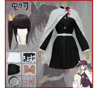 Costume de Cosplay Anime Demon Slayer Tsuyuri Kanao, perruque de chasseur du diable Kimetsu No Yaiba, coiffure papillon, Kimono de fête pour enfants et adultes BLANC