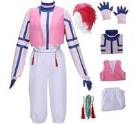 Costume De Cosplay Anime Pour Akaza Avec Perruque Hommes Uniforme Tenue De Jeu De Rôle Ensemble Complet De Fête D'halloween (Akaza,XXL)