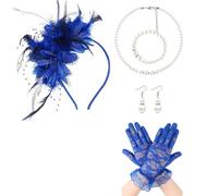 Costume de cosplay avec perles, bleu roi | Élégant collier de perles pour séance photo, goûter