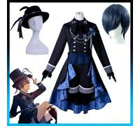 Costume de cosplay Black Butler Ciel Phantomhive, uniforme élégant de diable gothique victorien, tenue de carnaval, de Comic Con ou de mascarade costume and wig