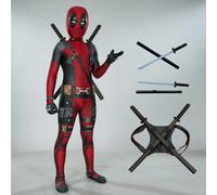 Costume de cosplay Deadpool, combinaison intégrale de film, ensemble d'épée, idéal pour festival, Halloween, Noël, fête, spectacle bodysuit-02
