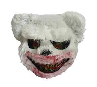 Costume de cosplay d'ours à tête sanglante - Coiffe de lapin en peluche sanglante réaliste pour enfant avec bouche ensanglantée