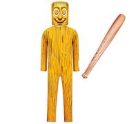 Costume de cosplay italien - Tung Tung Sahur - Combinaison avec masque, massue gonflable pour Halloween, carnaval et fête - Ensemble 2# + masque et bâton gonflable 120 cm