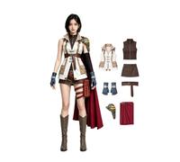 Costume de cosplay Lightning FF13 Claire Farron avec cape et accessoires | Gilet, jupe, cape, panseur, gants, ceinture pour Halloween, carnaval