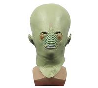 Costume de cosplay Masque d'horreur vert extraterrestre Masque Masquerade Grimace Latex Headwear Halloween Party Spoof Props