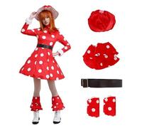 Costume de cosplay MHA, robe Komori Kinoko, costume de chaman MHA avec chapeau, robe champignons mignons pour Halloween, Comic-Con (rouge, taille 2XL)