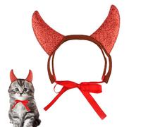 Costume de cosplay pour animal de compagnie - Cornes de diable drôles d'Halloween, adorable tenue de cosplay de chat comique pour animal de compagnie | Cadeaux de fête légers et mignons, couvre-chef f