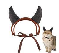 Costume de cosplay pour animal de compagnie - Cornes de diable drôles d'Halloween, adorable tenue de cosplay de chat comique pour animal de compagnie | Cadeaux de fête légers et mignons, couvre-chef f