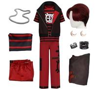 Costume de Cosplay Zombie Victor pour Homme, Trois pièces, Veste de Style Punk, t-Shirt, Pantalon et Accessoires, Ensemble de Carnaval d'halloween (b+wig, S)