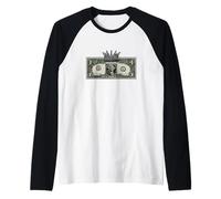 Costume de Couronne de Billet de Dollar Cool pour Les Amateurs de Cash is King Manche Raglan