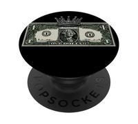 Costume de Couronne de Billet de Dollar Cool pour Les Amateurs de Cash is King PopSockets PopGrip Adhésif