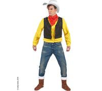 Costume de cow-boy sous licence Lucky Luke jaune-noir-rouge