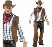 Costume De Cowboy À Franges Deluxe Wild West Tenue De Fête Taille M