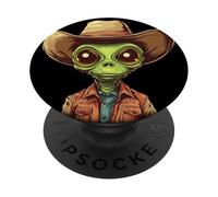 Costume de cowboy extraterrestre pour les créateurs de tendances intergalactiques PopSockets PopGrip Adhésif
