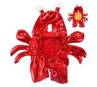 Costume de crabe pour chien - Costume d'Halloween pour chien et chat - Costume d'Halloween pour chien et chat - Vêtements chauds à capuche rouge pour chats et chiens - Fête d'Halloween, festival, fête