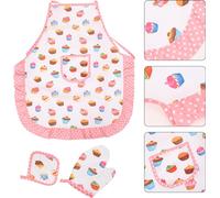 Costume de cuisine Jeu de rôle pour enfants Filles Apron Chef Chapeau Retour Cuisine Mitt Cookie Cutters Kit11pcs Cupcake Motif