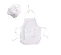 Costume de cuisinier blanc pour nouveau-né avec tablier et bonnet pour de jolies photos de bébé (blanc, 6-12 mois)