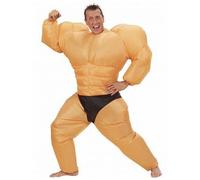 Widmann S.r.l. Déguisement bodybuilder gonflable avec soufflerie intégrée Taille unique Orange