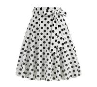 Costume de dalmatien bleu foncé pour femme, style rétro français, décontracté, tendance, à pois, avec ceinture, Blanc., M