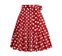 Costume de dalmatien bleu foncé pour femme, style rétro français, décontracté, tendance, à pois, avec ceinture, rouge, XXL