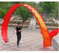 Costume de Danse du Dragon en Soie Chinoise, 8M, Costume de Danse du Lion for Le Spectacle du Nouvel an Chinois, fête d'halloween, Sports de Plein Gases(Red)