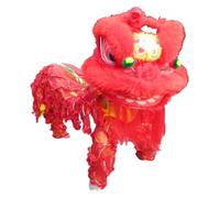 Costume de Danse du Lion,Costume de Danse de Lion, Danse du lion traditionnelle chinoise, accessoires de spectacle, danse du dragon, for adultes, for sports de plein air(Red)