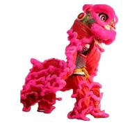 Costume de Danse du Lion,Costume de Danse de Lion, Sports de plein air Danse du lion Danse du dragon chinois Accessoires for deux spectacles for adultes(Light red)