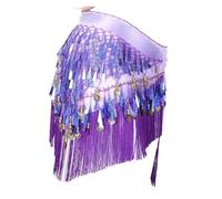 Costume De Danse du Ventre Accessoires de vêtements de Danse du Ventre Tassel Wrap EXTRICY Mesh Base Femmes Bellydance BEUILLONS Engagement DE Fonds Hip Fringes(Purple)