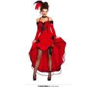 Costume de danseuse de cancan rouge et noir