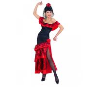 Costume de Danseuse Espagnole - Horror-Shop - Taille L - Noir/Rouge - 100% Polyester - Femme