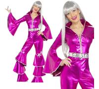 Costume De Danseuse Rose Des Années 70 Mamma Mia Waterloo Adulte Nouveau