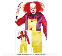 Costume De Déguisement Halloween Adultes Clown D’Horreur Multicolore