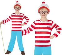 Costume De Déguisement Où Est Wally Pour Enfant, Chapeau Et Lunettes Par Smiffys
