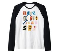 Costume de détective Amusant « This Girl is A Spy » Manche Raglan