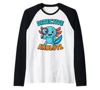 Costume de détective Axolotl Bleu Kawaii Spy Secret Agent pour garçon Manche Raglan