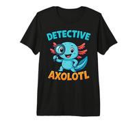 Costume de détective Axolotl Bleu Kawaii Spy Secret Agent pour garçon T-Shirt Haut de Gamme
