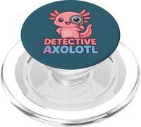 Costume de détective Axolotl Kawaii Rose pour Fille PopSockets PopGrip pour MagSafe