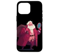 Costume de détective de Père Noël avec loupe Coque pour iPhone 16 Pro Max