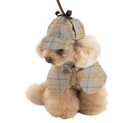 Costume de détective pour chien, chapeau de détective pour chien, chapeau de cape tendance d'hiver, costume de cosplay d'Halloween pour chiens, costume de détective célèbre, costume de masc