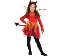 Costume de diable avec des ailes pour les filles taille 98-146, taille:140/146