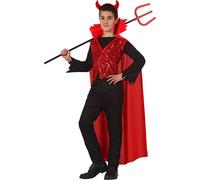 Costume de diable pour enfants avec paillettes pour Halloween 10-12 ans (145-160 cm)